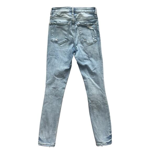 Vervet Skinny Jeans Women's Size 24 Blue Light wash distressed Button fly Grunge - Picture 13 of 15